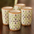 Tazas de tequila de cerámica, 'Dawn and Dale' (juego de 4) - Tazas de tequila de cerámica con motivos florales verdes y grises (juego de 4)