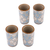 Vasos de tequila de cerámica, (juego de 4) - Tazas de tequila de cerámica con motivo floral azul y blanco (juego de 4)