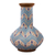 Ceramic vase, 'Chevron Tears' - Handcrafted Blue and Ivory Chevron Motif Ceramic Flower Vase (image 2b) thumbail
