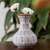 Ceramic vase, 'Web of Dew' - Handcrafted Blue and Grey Patterned Ceramic Flower Vase thumbail
