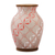Ceramic vase, 'Windmill Terrace' - White and Paprika Red Trellis Motif Ceramic Flower Vase