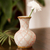 Ceramic vase, 'Windmill Trellis Bloom' - Paprika Red and White Trellis Motif Ceramic Fluted Vase thumbail