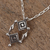 Sterling silver pendant necklace, 'God's Eyes' - Sterling Silver Ojo de Dios Pendant Necklace from Mexico (image 2b) thumbail