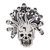Sterling silver pendant, 'Miquiztli' - Sterling Silver Aztec God Pendant from Mexico