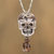 Smoky quartz pendant necklace, 'Life Goes On' - Smoky Quartz Skull Pendant Necklace from Mexico