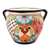 Ceramic flower pot, 'Talavera Majesty' - Floral Talavera-Style Ceramic Flower Pot from Mexico