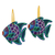 Ceramic ornaments, 'Beautiful Fish' (pair) - Hand-Painted Ceramic Fish Ornaments from Mexico (Pair) (image 2b) thumbail