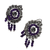 Sterling silver filigree chandelier earrings, 'Mexican Shield in Purple' - Sterling Silver Filigree Chandelier Earrings in Purple (image 2c) thumbail