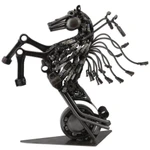 Upcycled metal auto part sculpture, 'Iron Horse' - Upcycled Metal Motorcycle Horse Sculpture from Mexico