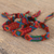 Cotton wristband bracelets, 'Deep Color' (set of 3) - Colorful Cotton Wristband Bracelets from Mexico (Set of 3) (image 2) thumbail