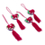 Cotton-embroidered wool ornaments, 'Cherry Tree Hearts' (set of 4) - Heart-Shaped Floral Cotton and Wool Ornaments (Set of 4) (image 2b) thumbail