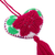 Cotton-embroidered wool ornaments, 'Cherry Tree Hearts' (set of 4) - Heart-Shaped Floral Cotton and Wool Ornaments (Set of 4) (image 2c) thumbail