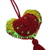 Cotton-embroidered wool ornaments, 'Maroon Bloom' (set of 4) - Cotton and Wool Ornaments with Maroon Flowers (Set of 4) (image 2c) thumbail