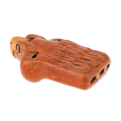 Ceramic ocarina, 'Diving Eagle' - Ceramic Eagle Ocarina Crafted in Mexico