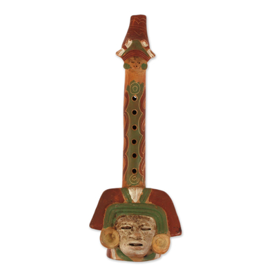 Tlatoani-Inspired Ceramic Flute Crafted in Mexico