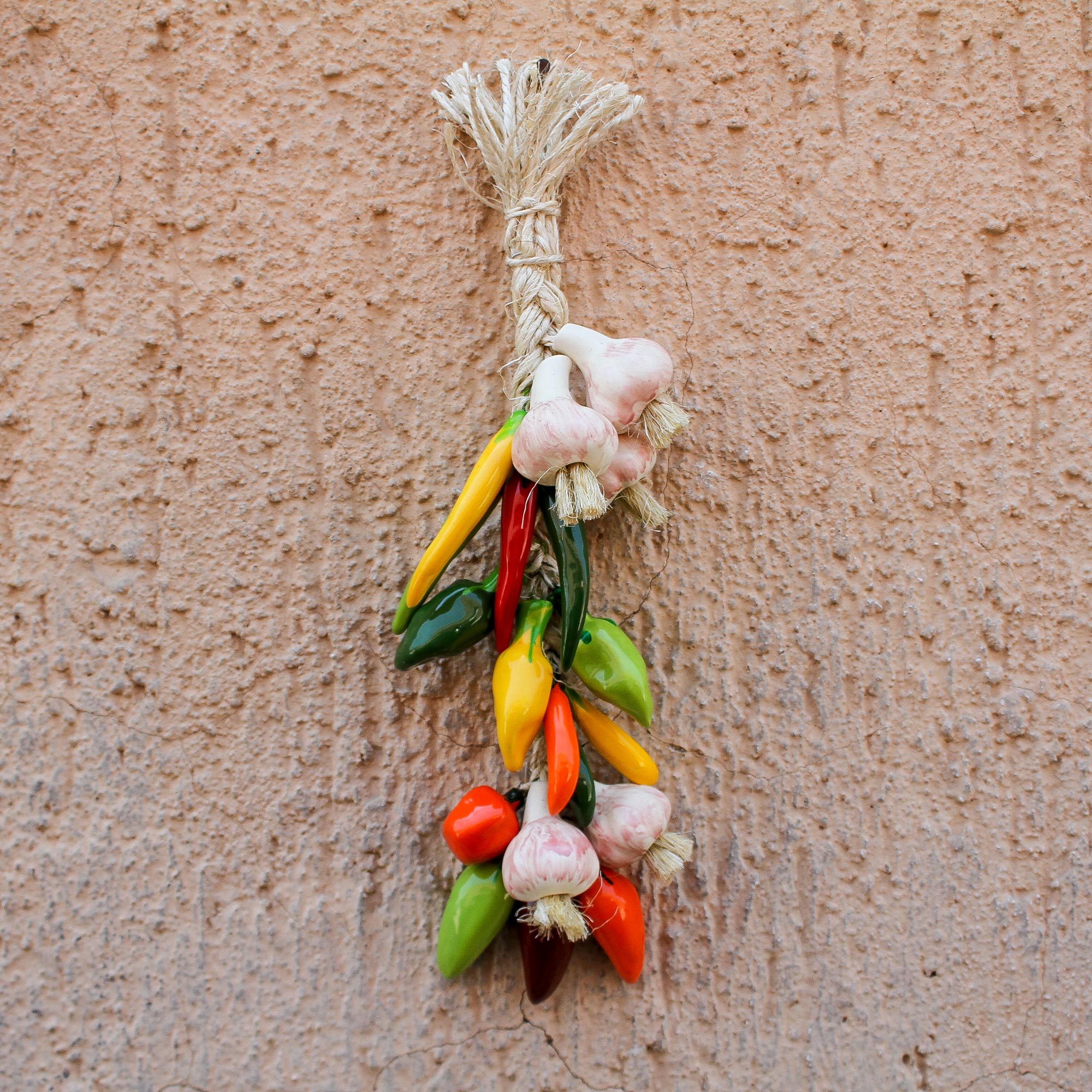 Handcrafted Ceramic Decorative Ristra from Mexico, 'Cooking Delight'