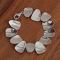 Sterling silver link bracelet,