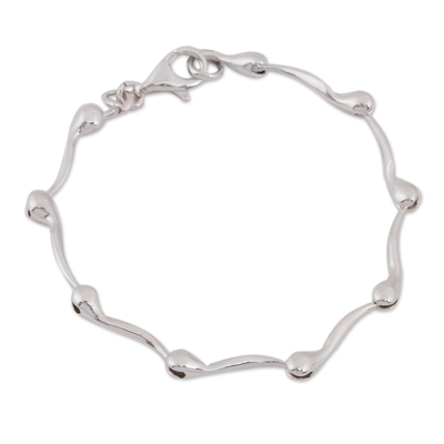 Taxco Sterling Silver Link Bracelet Crafted in Mexico