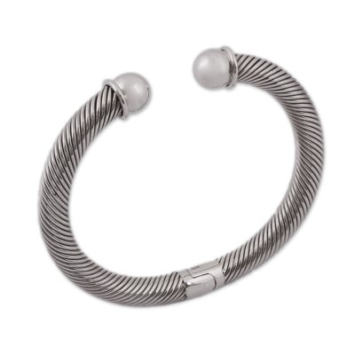 Taxco Sterling Silver Cuff Bracelet Crafted in Mexico