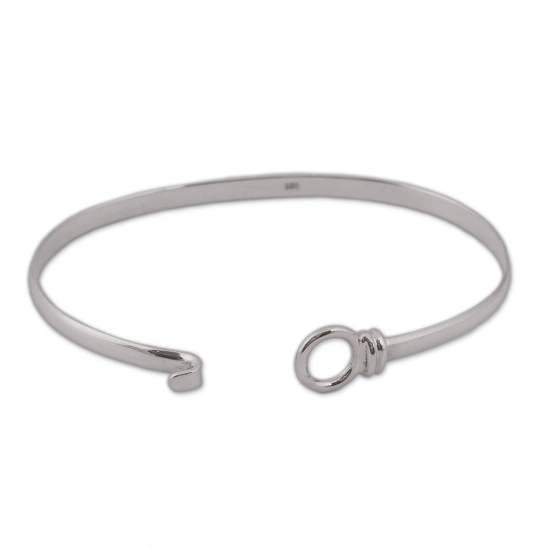 Tied to You Silver Bangle Bracelet - Reveka Rose