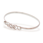 Sterling silver bangle bracelet, 'Irish Knot' - Knot Pattern Sterling Silver Bangle Bracelet from Mexico