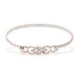 Sterling silver bangle bracelet, 'Irish Knot' - Knot Pattern Sterling Silver Bangle Bracelet from Mexico