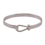 Sterling silver bangle bracelet, 'Simple Union' - High-Polish Sterling Silver Bangle Bracelet from Mexico