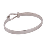 Sterling silver bangle bracelet, 'Simple Union' - High-Polish Sterling Silver Bangle Bracelet from Mexico