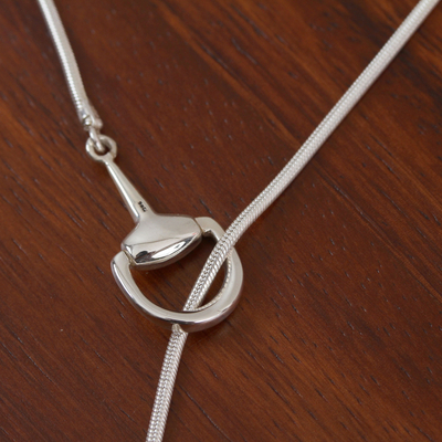 Lasso-Halskette aus Sterlingsilber - Sterling Silber Steigbügel-Lariat-Halskette aus Mexiko