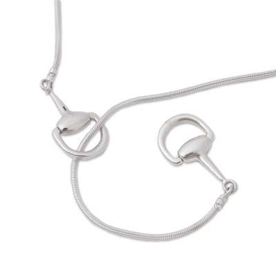 Lasso-Halskette aus Sterlingsilber - Sterling Silber Steigbügel-Lariat-Halskette aus Mexiko