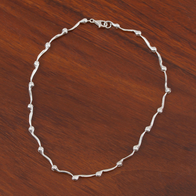 Collar de eslabones de plata de ley - Collar de eslabones de plata esterlina reluciente de México