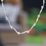 Sterling silver link necklace, 'Radiant Buds' - Gleaming Sterling Silver Link Necklace from Mexico
