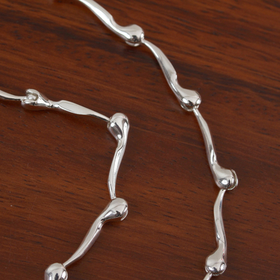 Collar de eslabones de plata de ley - Collar de eslabones de plata esterlina reluciente de México