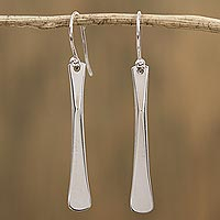 Modern Sterling Silver Dangle Earrings from Mexico,'Fascinating Blades'