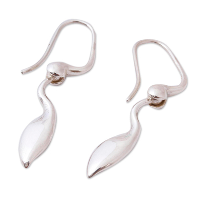Sterling silver dangle earrings, 'Shape of Nature' - Abstract Sterling Silver Dangle Earrings from Mexico
