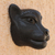 Ceramic mask, 'Dark Jaguar' - Handmade Black Ceramic Jaguar Mask from Mexico (image 2b) thumbail