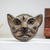 Ceramic mask, 'Jaguar Beauty' - Ceramic Jaguar Mask in Buff from Mexico thumbail