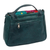 Cotton accent leather handbag, 'Lush Tropics' - Handcrafted Colorful Embroidered Green Leather Handbag (image 2c) thumbail