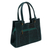 Leather handbag, 'Lush Impressions in Teal' - Handcrafted Forest Green Embossed Leather Handle Handbag (image 2d) thumbail