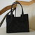 Leather handbag, 'Lush Impressions in Black' - Handcrafted Black Embossed Leather Handbag from Mexico thumbail