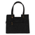 Leather handbag, 'Lush Impressions in Black' - Handcrafted Black Embossed Leather Handbag from Mexico thumbail