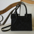 Leather handbag, 'Lush Impressions in Black' - Handcrafted Black Embossed Leather Handbag from Mexico (image 2c) thumbail