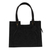 Leather handbag, 'Lush Impressions in Black' - Handcrafted Black Embossed Leather Handbag from Mexico (image 2d) thumbail