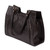 Leather handbag, 'Lush Impressions in Black' - Handcrafted Black Embossed Leather Handbag from Mexico