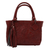 Leather handbag, 'Garden Impressions in Russet' - Handcrafted Russet Floral Motif Embossed Leather Handbag (image 2a) thumbail