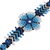 Glass beaded wristband bracelet, 'Huichol Blue' - Floral Glass Beaded Wristband Bracelet from Mexico (image 2c) thumbail