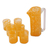 Mundgeblasener Krug und Becher aus recyceltem Glas (Set für 6 Personen) - Krüge und Becher aus recyceltem Glas in Orange (Set für 6)
