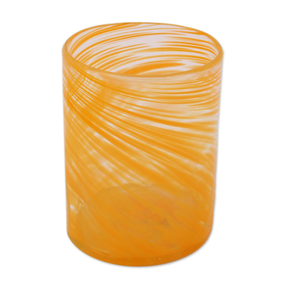 Mundgeblasener Krug und Becher aus recyceltem Glas (Set für 6 Personen) - Krüge und Becher aus recyceltem Glas in Orange (Set für 6)