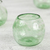 Recycled glass wine glasses, 'Social Bliss in Green' (set of 6) - Six Green Recycled Glass Stemless Wine Glasses from Mexico