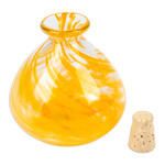 Handblown recycled glass jar, 'Orange Potion' - Handblown Recycled Glass Jar in Ornage from Mexico
